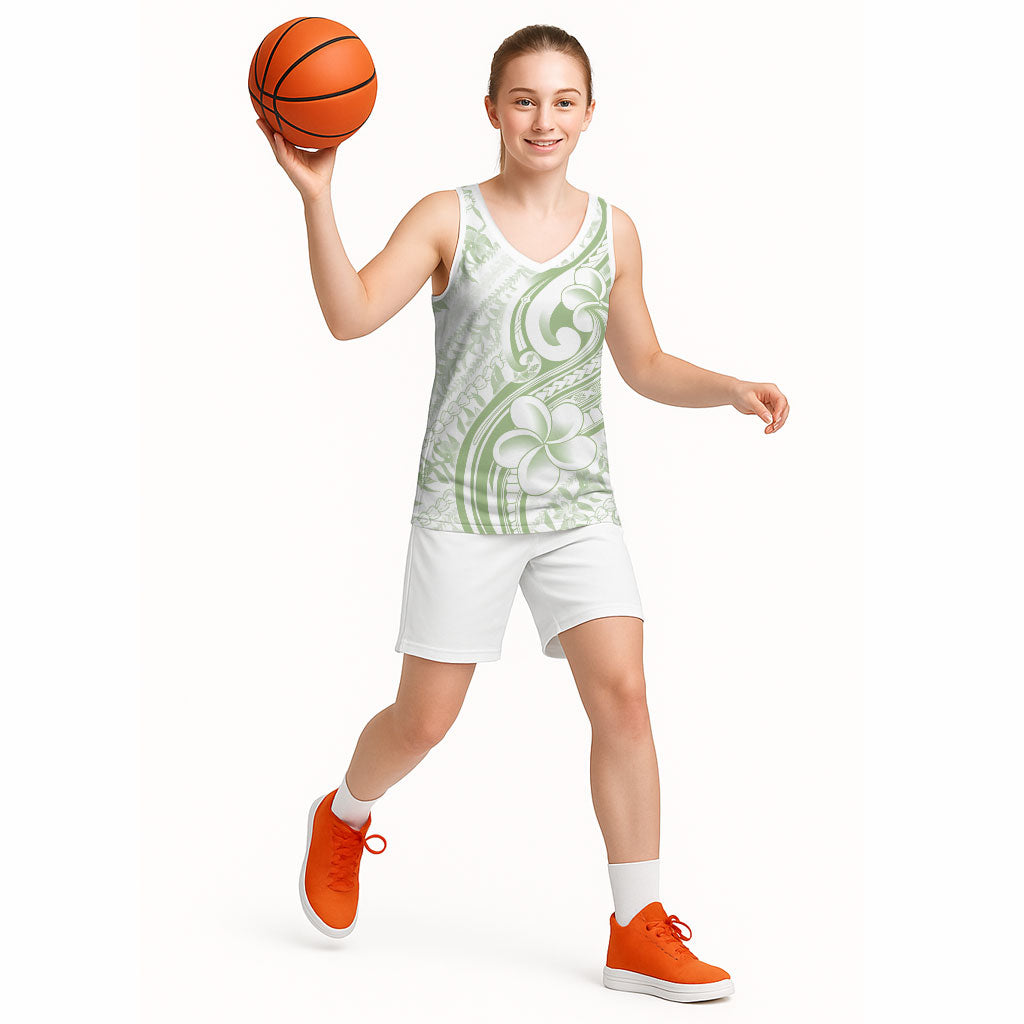 Hawaii Plumeria Lokelani Pikake Lei Basketball Jersey Oma'oma'o Polynesian Tattoo LT9 - Polynesian Pride