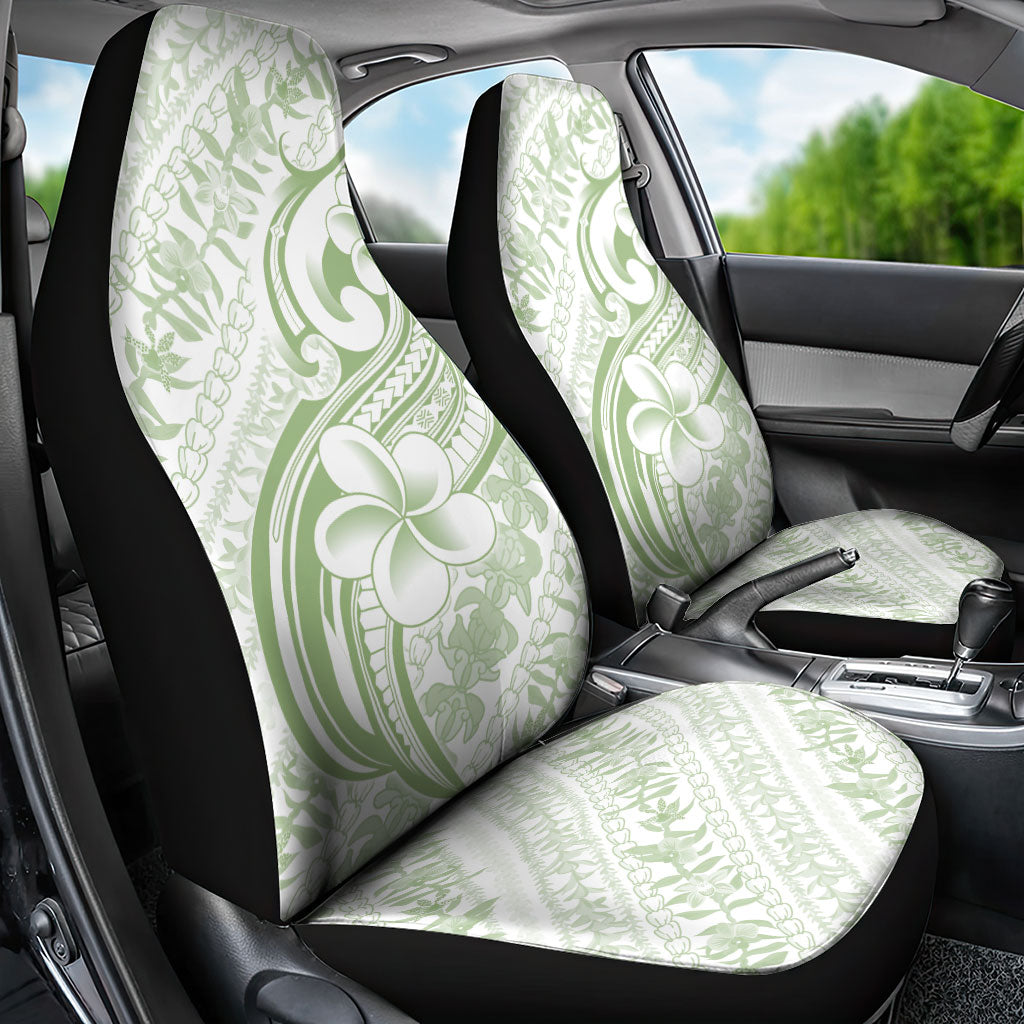 Hawaii Plumeria Lokelani Pikake Lei Car Seat Cover Oma'oma'o Polynesian Tattoo LT9 - Polynesian Pride