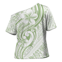 Hawaii Plumeria Lokelani Pikake Lei Cross Shoulder Shirt Oma'oma'o Polynesian Tattoo