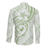 Hawaii Plumeria Lokelani Pikake Lei Family Matching Long Sleeve Bodycon Dress and Hawaiian Shirt Oma'oma'o Polynesian Tattoo LT9 - Polynesian Pride