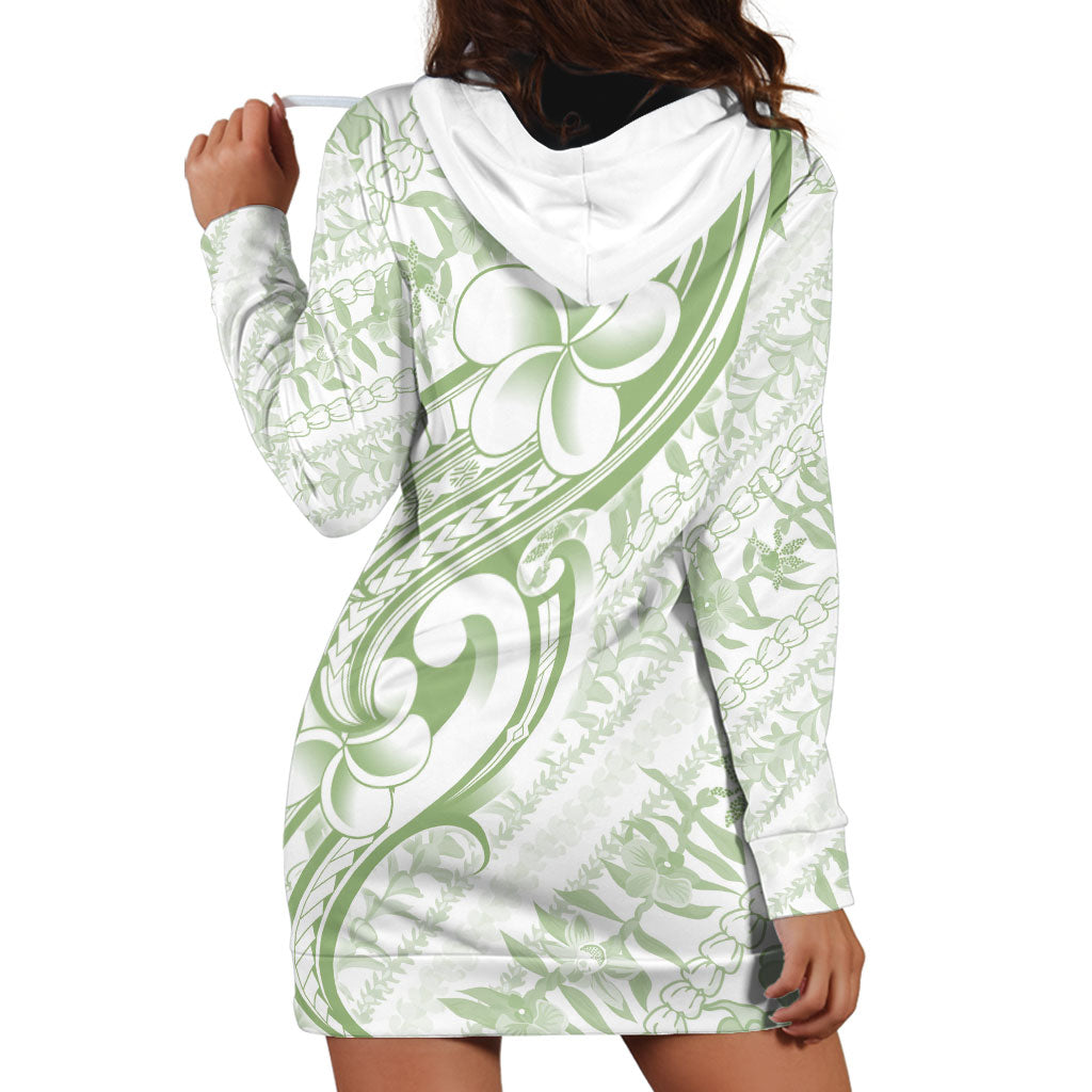 Hawaii Plumeria Lokelani Pikake Lei Hoodie Dress Oma'oma'o Polynesian Tattoo LT9 - Polynesian Pride