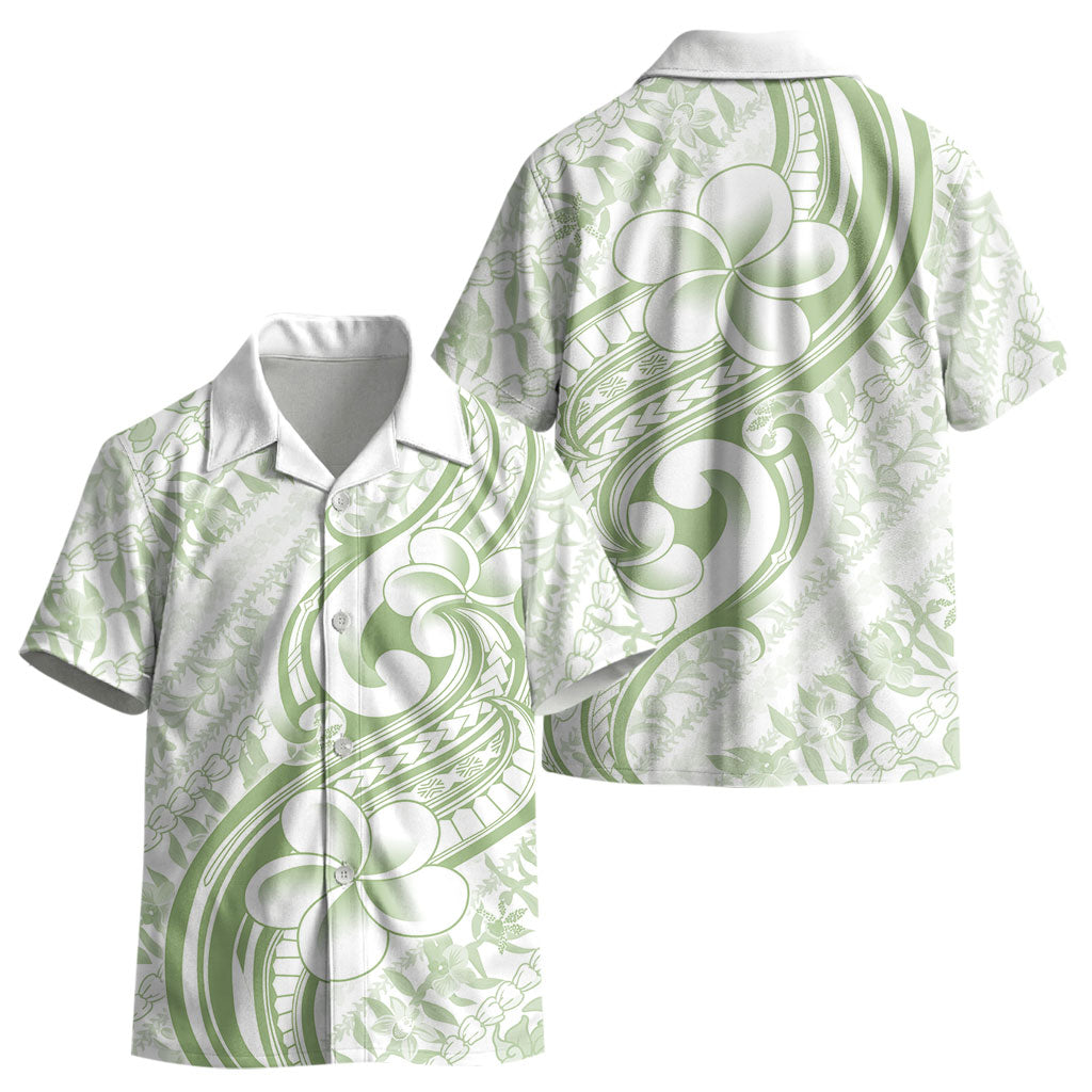 Hawaii Plumeria Lokelani Pikake Lei Kid Hawaiian Shirt Oma'oma'o Polynesian Tattoo LT9 - Polynesian Pride