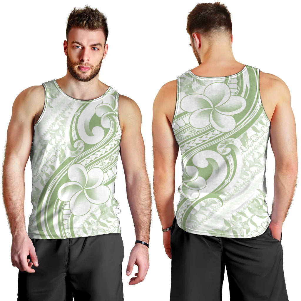 Hawaii Plumeria Lokelani Pikake Lei Men Tank Top Oma'oma'o Polynesian Tattoo