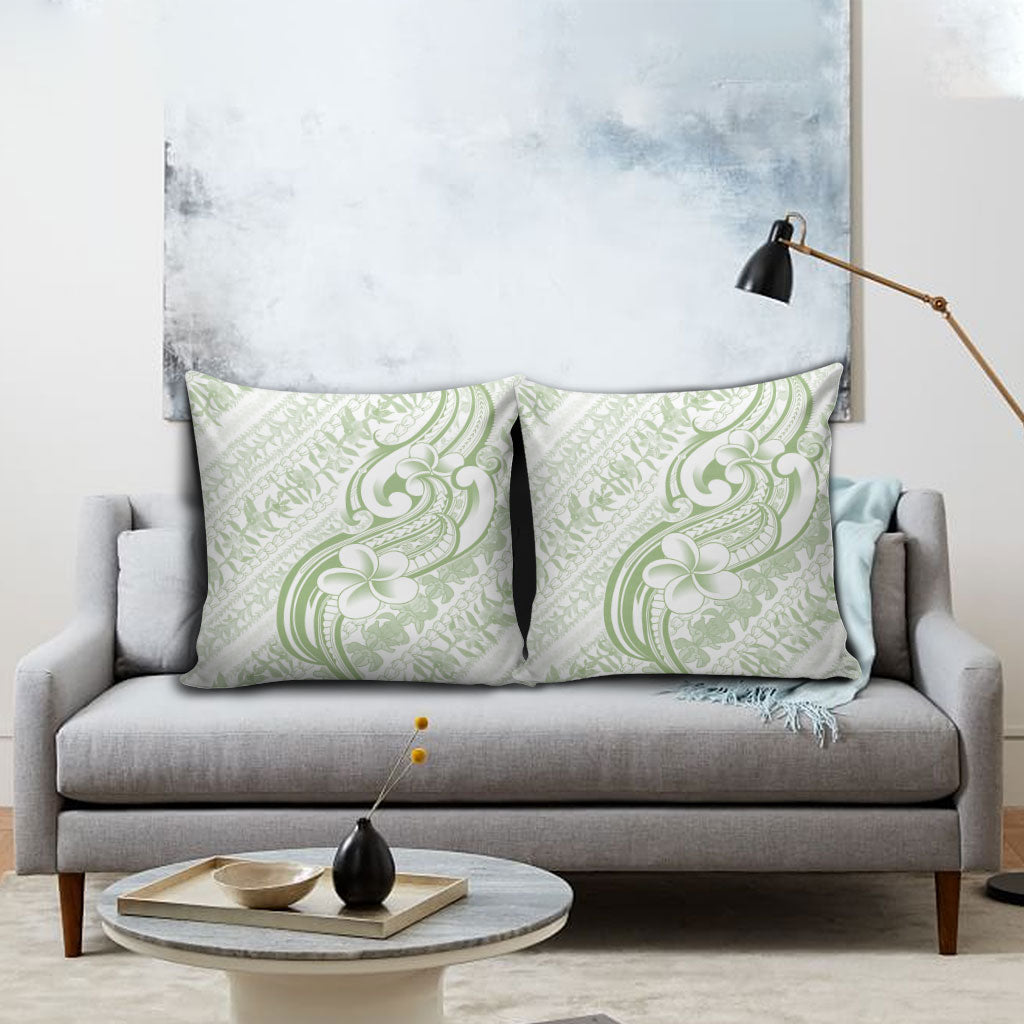 Hawaii Plumeria Lokelani Pikake Lei Pillow Cover Oma'oma'o Polynesian Tattoo