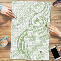 Hawaii Plumeria Lokelani Pikake Lei Puzzle Oma'oma'o Polynesian Tattoo LT9 Green - Polynesian Pride