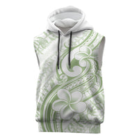 Hawaii Plumeria Lokelani Pikake Lei Sleeveless Hoodie Oma'oma'o Polynesian Tattoo LT9 Green - Polynesian Pride