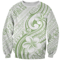 Hawaii Plumeria Lokelani Pikake Lei Sweatshirt Oma'oma'o Polynesian Tattoo LT9 Unisex Green - Polynesian Pride