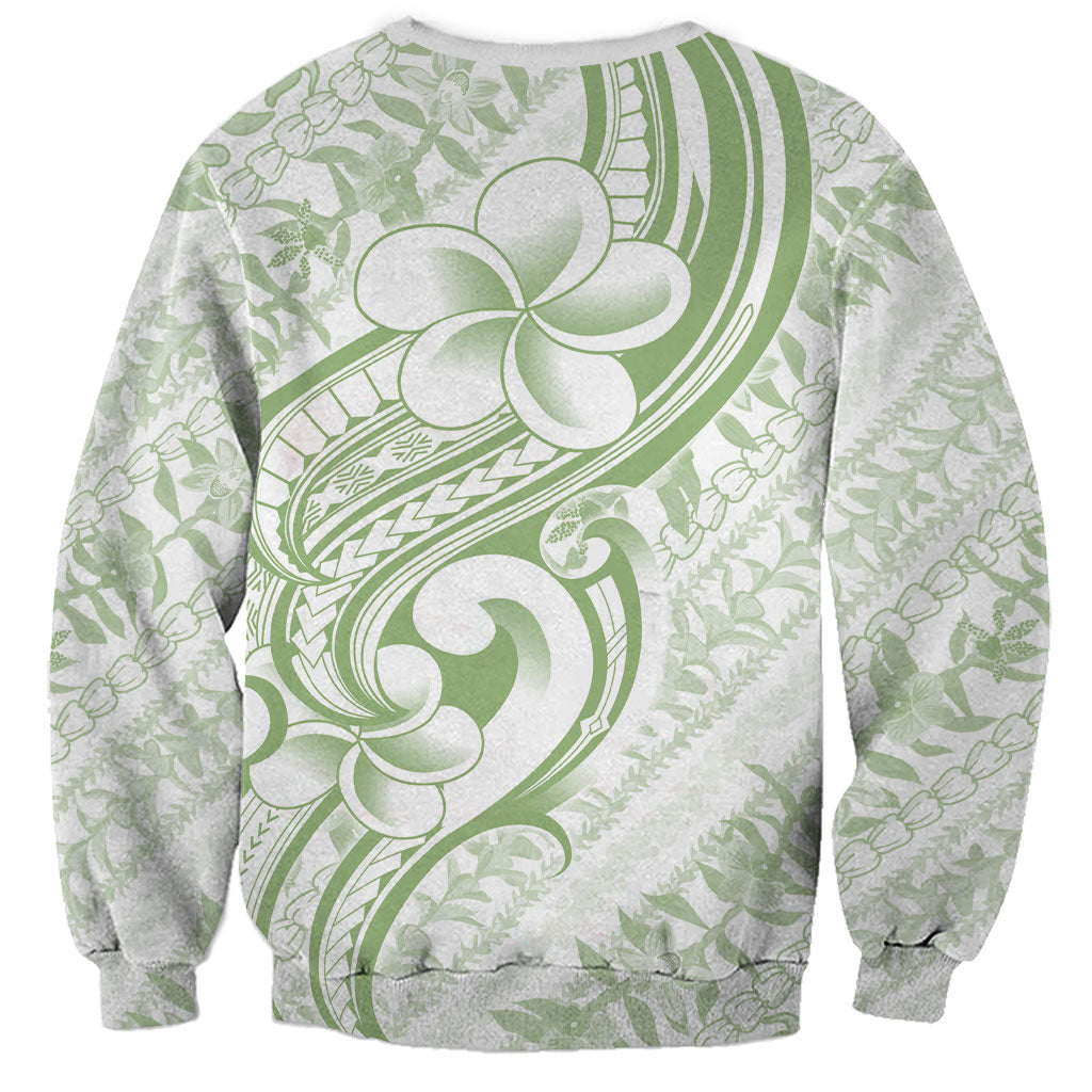 Hawaii Plumeria Lokelani Pikake Lei Sweatshirt Oma'oma'o Polynesian Tattoo LT9 - Polynesian Pride