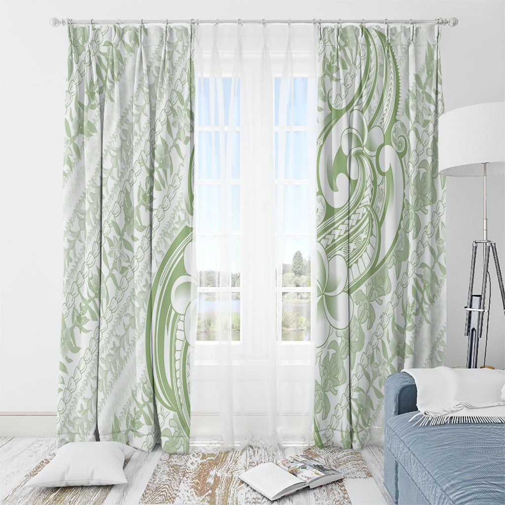 Hawaii Plumeria Lokelani Pikake Lei Window Curtain Oma'oma'o Polynesian Tattoo