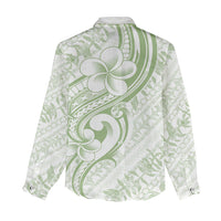 Hawaii Plumeria Lokelani Pikake Lei Women Casual Shirt Oma'oma'o Polynesian Tattoo LT9 - Polynesian Pride