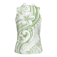 Hawaii Plumeria Lokelani Pikake Lei Women Sleeveless Polo Shirt Oma'oma'o Polynesian Tattoo LT9 - Polynesian Pride