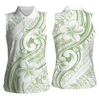 Hawaii Plumeria Lokelani Pikake Lei Women Sleeveless Polo Shirt Oma'oma'o Polynesian Tattoo LT9 - Polynesian Pride