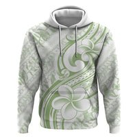 Hawaii Plumeria Lokelani Pikake Lei Zip Hoodie Oma'oma'o Polynesian Tattoo LT9 Pullover Hoodie Green - Polynesian Pride