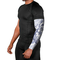 Hawaii Plumeria Lokelani Pikake Lei Arm Sleeves Navy Blue Polynesian Tattoo