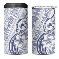 Hawaii Plumeria Lokelani Pikake Lei 4 in 1 Can Cooler Tumbler Navy Blue Polynesian Tattoo LT9 One Size: 16 oz Navy Blue - Polynesian Pride