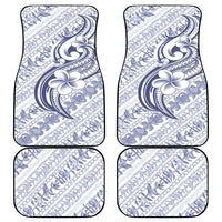 Hawaii Plumeria Lokelani Pikake Lei Car Mats Navy Blue Polynesian Tattoo LT9 - Polynesian Pride