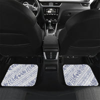 Hawaii Plumeria Lokelani Pikake Lei Car Mats Navy Blue Polynesian Tattoo LT9 Set 2pcs - Back Navy Blue - Polynesian Pride