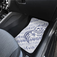 Hawaii Plumeria Lokelani Pikake Lei Car Mats Navy Blue Polynesian Tattoo LT9 - Polynesian Pride