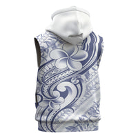Hawaii Plumeria Lokelani Pikake Lei Sleeveless Zip Hoodie Navy Blue Polynesian Tattoo LT9 - Polynesian Pride