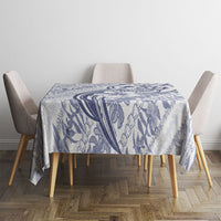 Hawaii Plumeria Lokelani Pikake Lei Tablecloth Navy Blue Polynesian Tattoo