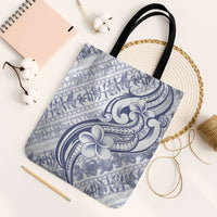Hawaii Plumeria Lokelani Pikake Lei Tote Bag Navy Blue Polynesian Tattoo LT9 Black Strap One Size Navy Blue - Polynesian Pride