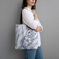 Hawaii Plumeria Lokelani Pikake Lei Tote Bag Navy Blue Polynesian Tattoo LT9 - Polynesian Pride