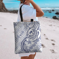 Hawaii Plumeria Lokelani Pikake Lei Tote Bag Navy Blue Polynesian Tattoo LT9 - Polynesian Pride