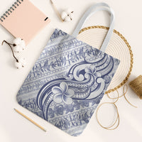 Hawaii Plumeria Lokelani Pikake Lei Tote Bag Navy Blue Polynesian Tattoo LT9 White Strap One Size Navy Blue - Polynesian Pride