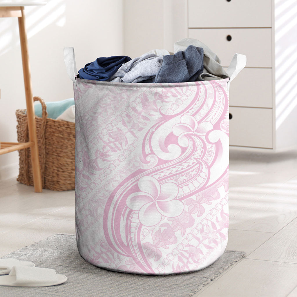 Hawaii Plumeria Lokelani Pikake Lei Laundry Basket Poni Mama Polynesian Tattoo LT9 Pink - Polynesian Pride