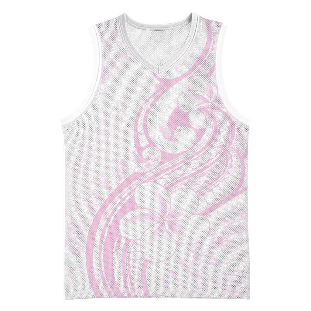 Hawaii Plumeria Lokelani Pikake Lei Basketball Jersey Poni Mama Polynesian Tattoo LT9 Unisex Pink - Polynesian Pride