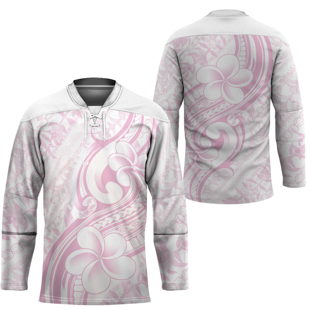 Hawaii Plumeria Lokelani Pikake Lei Hockey Jersey Poni Mama Polynesian Tattoo LT9 - Polynesian Pride