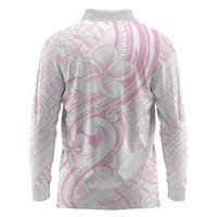 Hawaii Plumeria Lokelani Pikake Lei Long Sleeve Polo Shirt Poni Mama Polynesian Tattoo LT9 - Polynesian Pride
