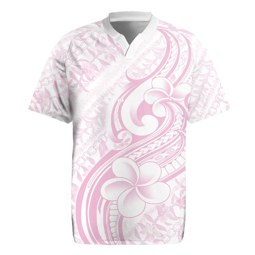Hawaii Plumeria Lokelani Pikake Lei Rugby Jersey Poni Mama Polynesian Tattoo