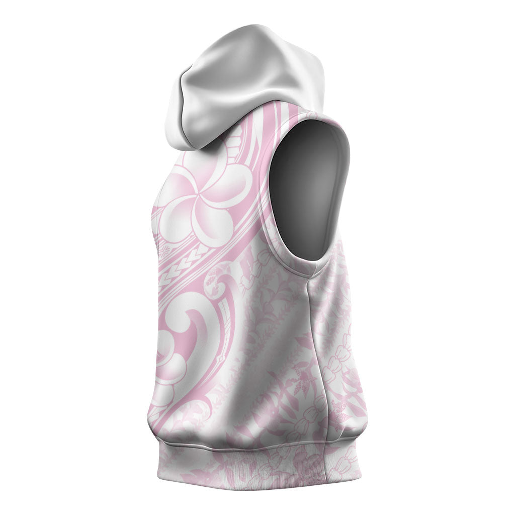 Hawaii Plumeria Lokelani Pikake Lei Sleeveless Hoodie Poni Mama Polynesian Tattoo LT9 - Polynesian Pride