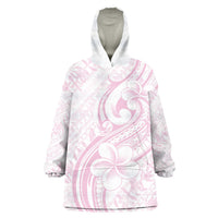 Hawaii Plumeria Lokelani Pikake Lei Wearable Blanket Hoodie Poni Mama Polynesian Tattoo LT9 One Size Pink - Polynesian Pride