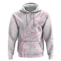 Hawaii Plumeria Lokelani Pikake Lei Zip Hoodie Poni Mama Polynesian Tattoo LT9 Zip Hoodie Pink - Polynesian Pride