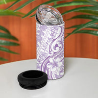 Hawaii Plumeria Lokelani Pikake Lei 4 in 1 Can Cooler Tumbler Poni Polynesian Tattoo LT9 - Polynesian Pride