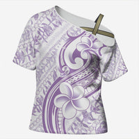 Hawaii Plumeria Lokelani Pikake Lei Cross Shoulder Shirt Poni Polynesian Tattoo