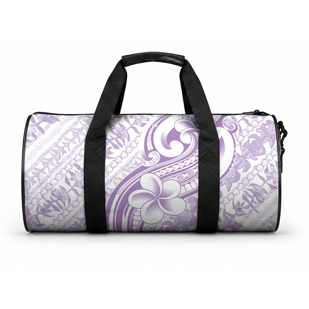 Hawaii Plumeria Lokelani Pikake Lei Duffle Bag Poni Polynesian Tattoo LT9 One size Purple - Polynesian Pride