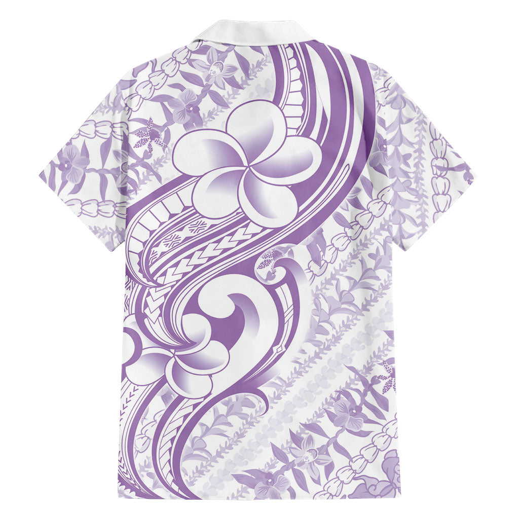 Hawaii Plumeria Lokelani Pikake Lei Family Matching Off Shoulder Maxi Dress and Hawaiian Shirt Poni Polynesian Tattoo LT9 - Polynesian Pride
