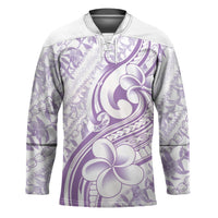 Hawaii Plumeria Lokelani Pikake Lei Hockey Jersey Poni Polynesian Tattoo LT9 Unisex Purple - Polynesian Pride