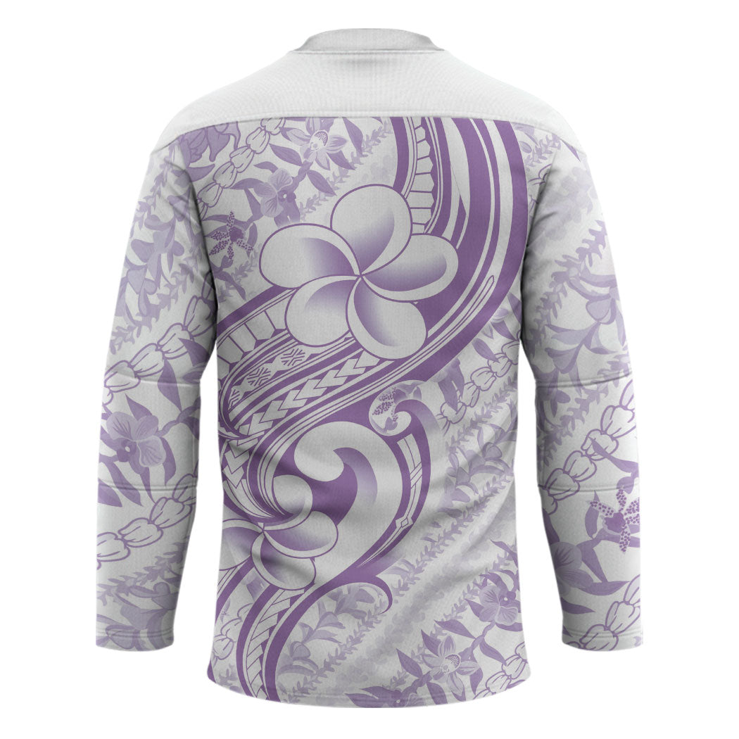 Hawaii Plumeria Lokelani Pikake Lei Hockey Jersey Poni Polynesian Tattoo LT9 - Polynesian Pride