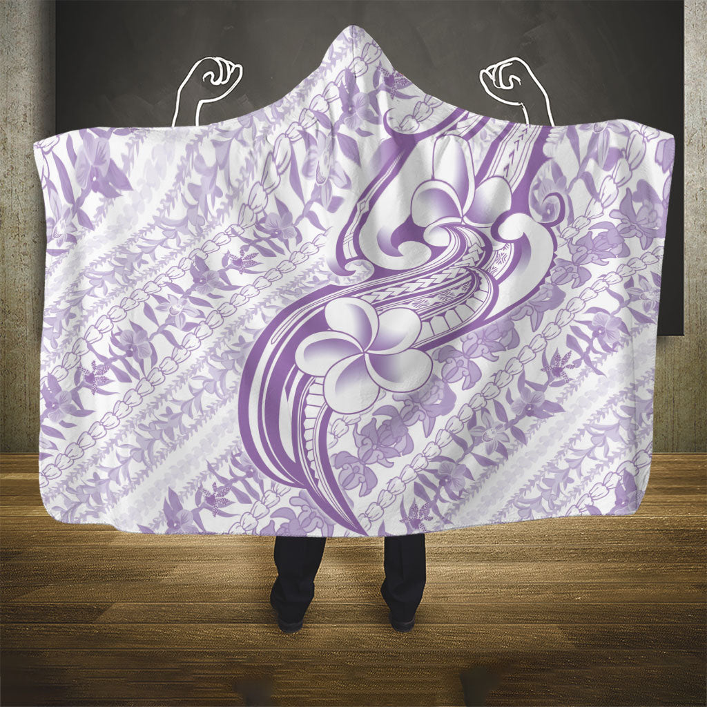 Hawaii Plumeria Lokelani Pikake Lei Hooded Blanket Poni Polynesian Tattoo LT9 - Polynesian Pride