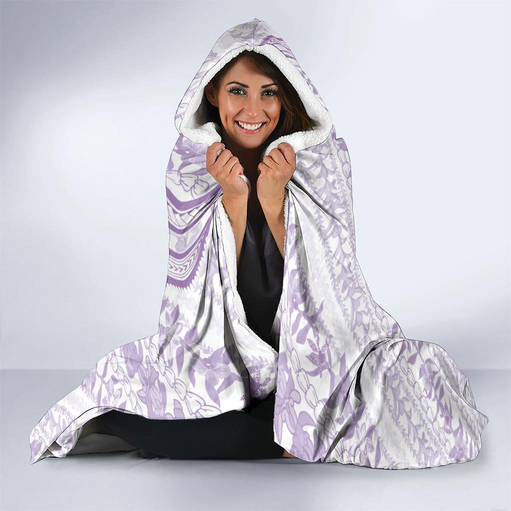 Hawaii Plumeria Lokelani Pikake Lei Hooded Blanket Poni Polynesian Tattoo LT9 - Polynesian Pride
