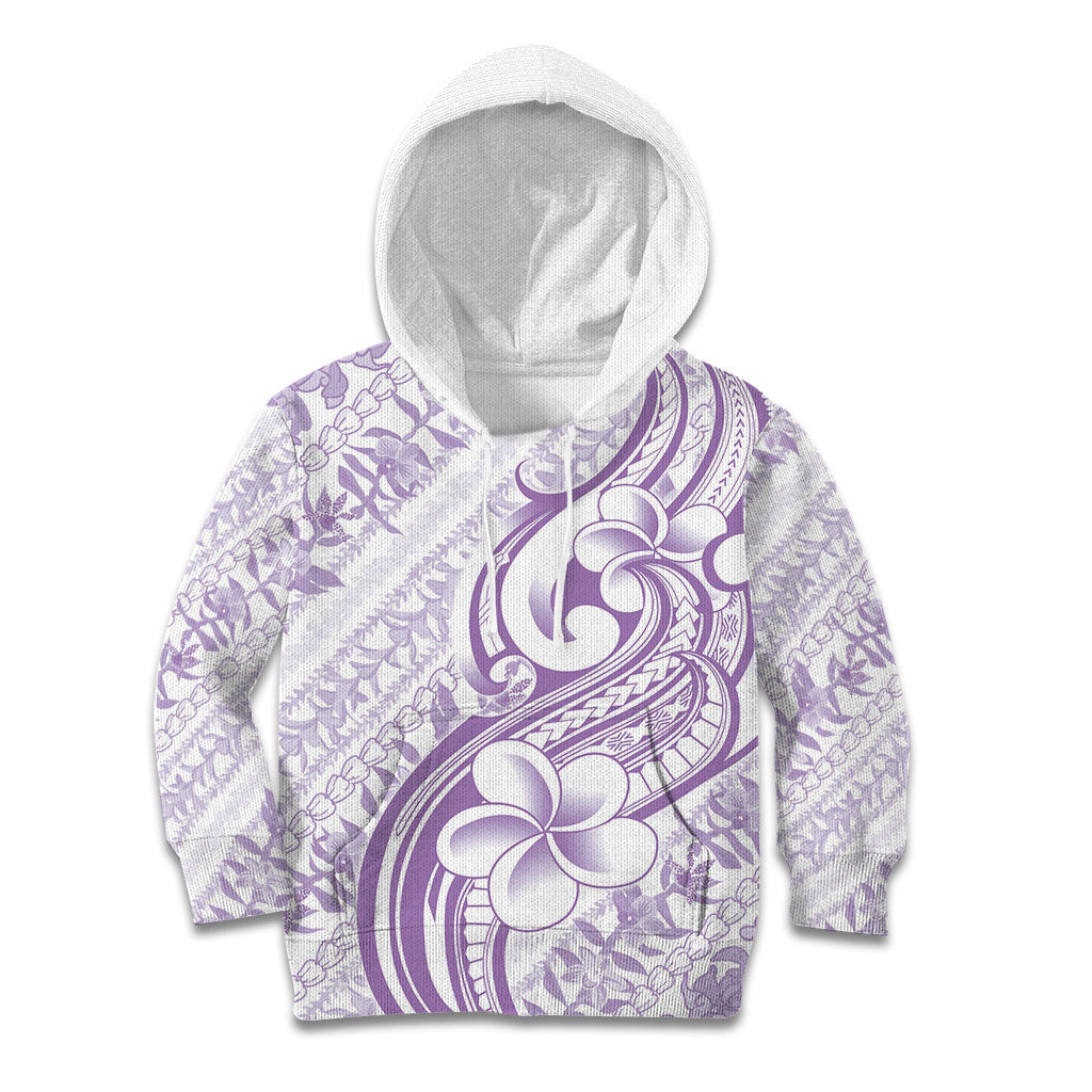 Hawaii Plumeria Lokelani Pikake Lei Kid Hoodie Poni Polynesian Tattoo