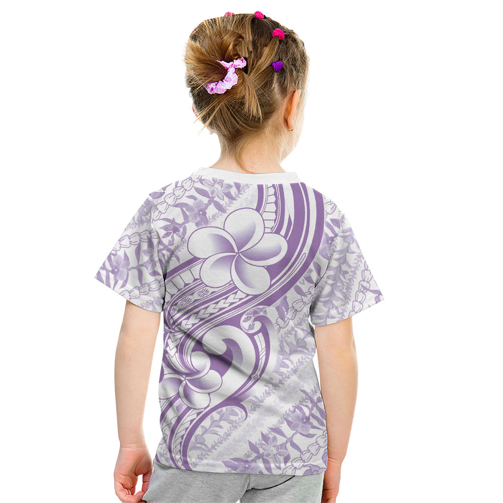 Hawaii Plumeria Lokelani Pikake Lei Kid T Shirt Poni Polynesian Tattoo