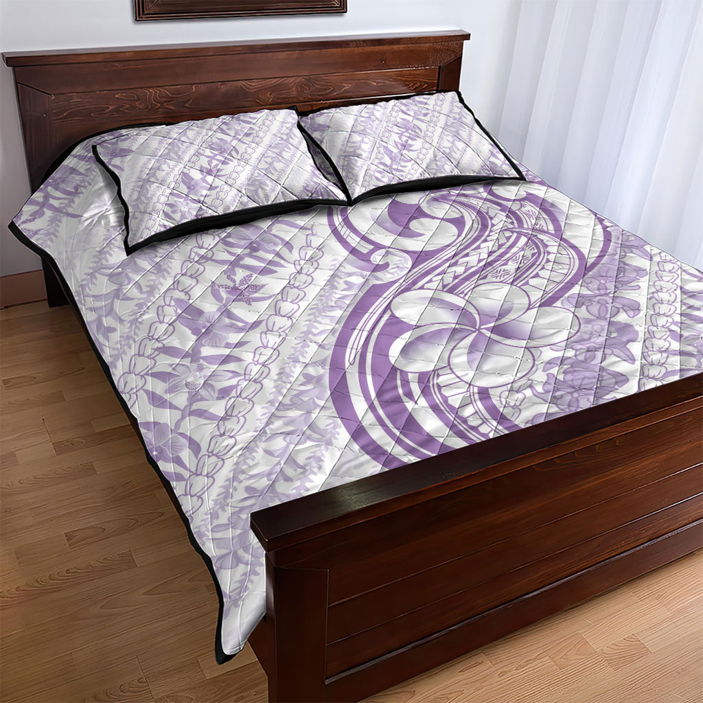 Hawaii Plumeria Lokelani Pikake Lei Quilt Bed Set Poni Polynesian Tattoo