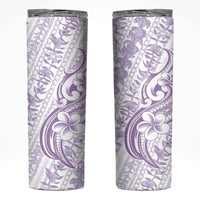 Hawaii Plumeria Lokelani Pikake Lei Skinny Tumbler Poni Polynesian Tattoo LT9 Purple - Polynesian Pride