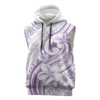 Hawaii Plumeria Lokelani Pikake Lei Sleeveless Hoodie Poni Polynesian Tattoo LT9 Purple - Polynesian Pride