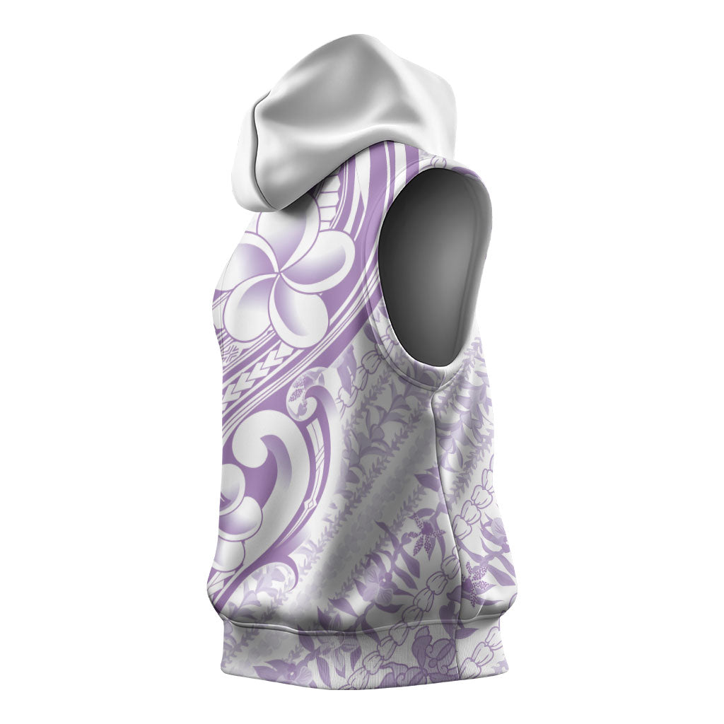 Hawaii Plumeria Lokelani Pikake Lei Sleeveless Hoodie Poni Polynesian Tattoo LT9 - Polynesian Pride